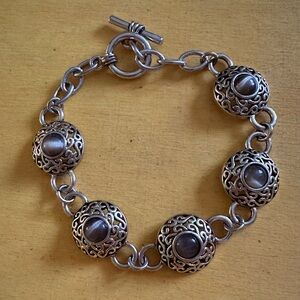 Gold Bracelet with Tiger Eye Stones